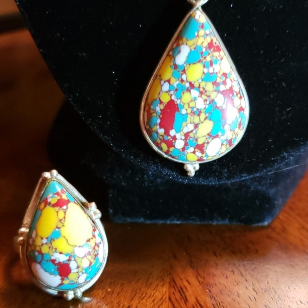 VINTAGE balloon jasper sterling silver